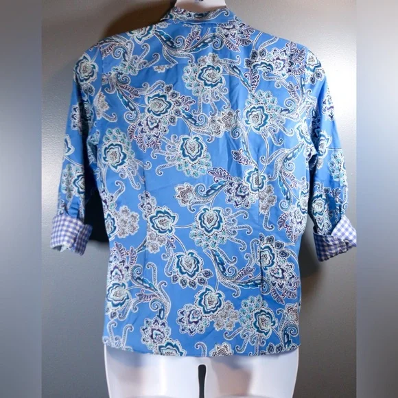 Chaps Floral Paisley Women's Button Down 2X - Picture 2 of 7
